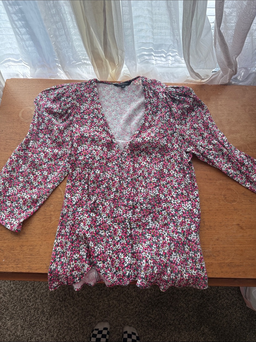 Banana Republic Pink and White Floral Top